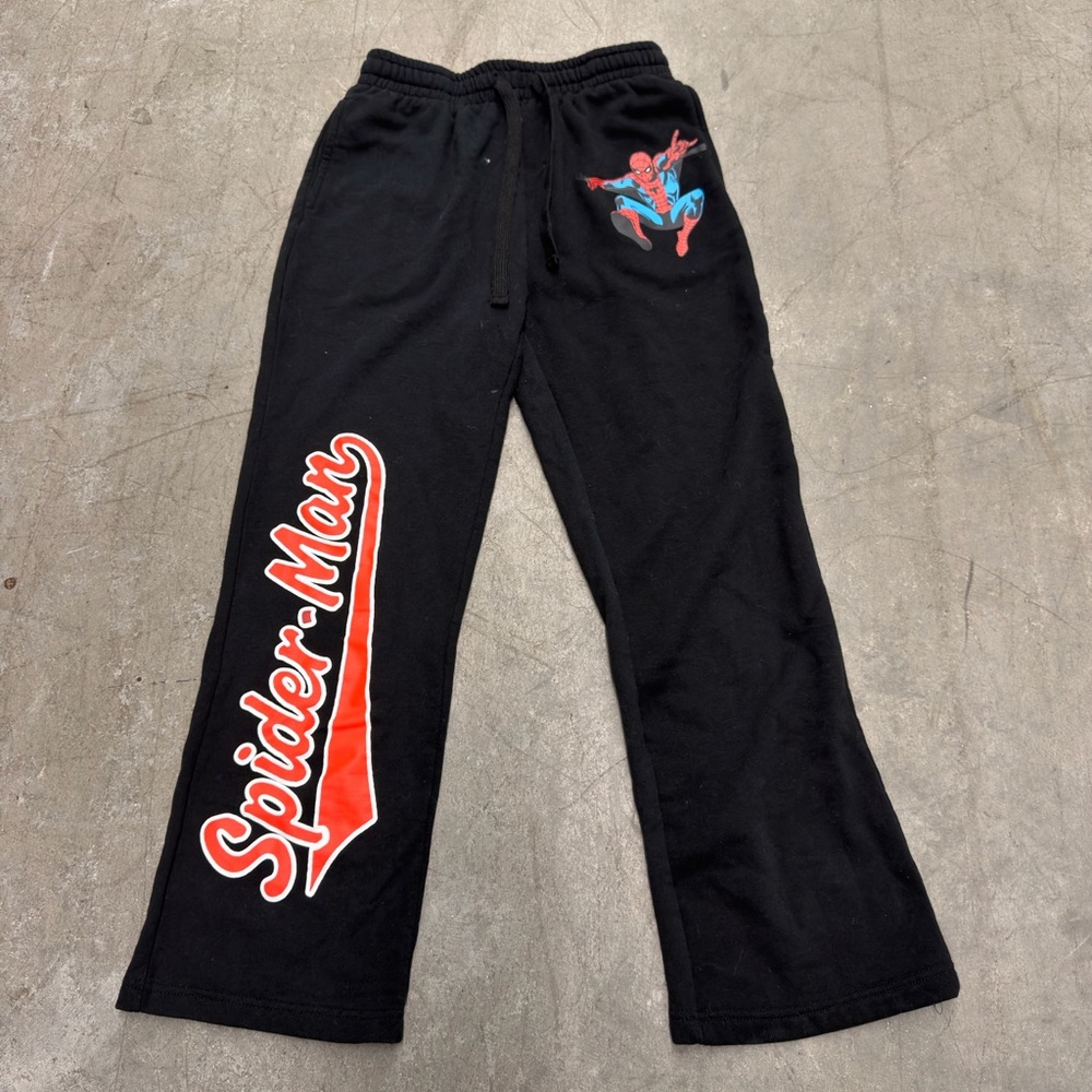 Marvel Black Kids Sweatpants with Red & Blue Spider-Man Graphics
